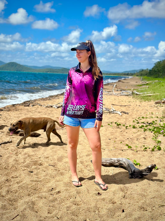 Pink Reelloose Adventures fishing Shirts